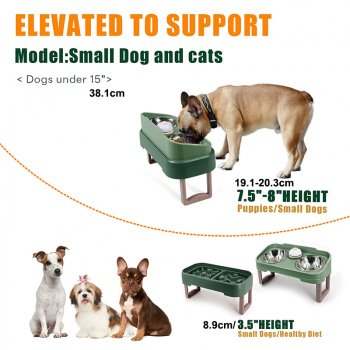 3-in-1 Adjustable Stainless Steel Elevated Pet Bowl Set