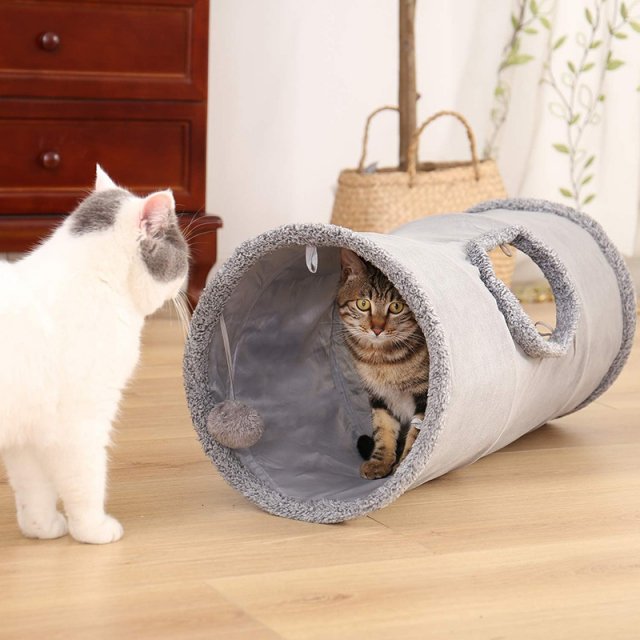 Collapsible Cat Tunnel with Crinkle Suede and Peek Hole – Portable Kitten Play Hideaway - Image 3