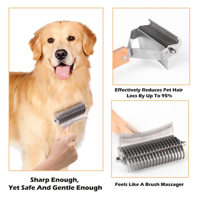 3-in-1 Deshedding Dog Rake Brush - Image 4