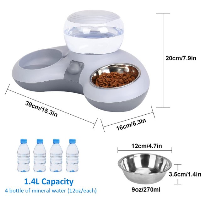 Automatic Water Dispenser & Double Cat Bowl Set - Image 7