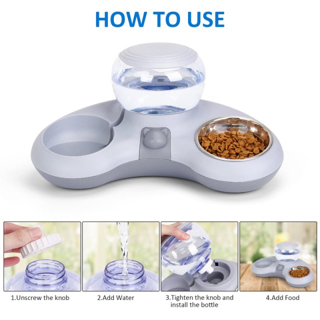 Automatic Water Dispenser & Double Cat Bowl Set - Image 6