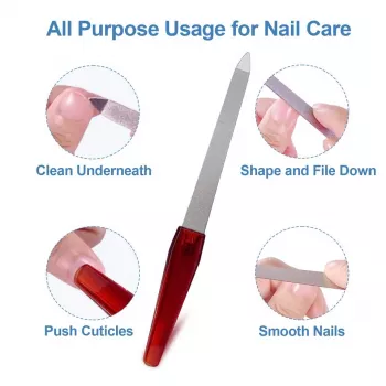 Stainless Steel Nail File Set – 6 Pack Sword Nail Files