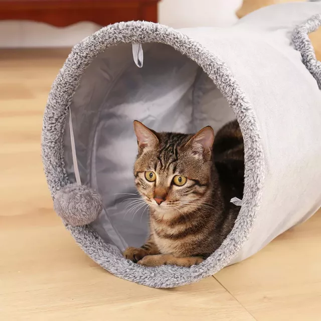 Collapsible Cat Tunnel with Crinkle Suede and Peek Hole – Portable Kitten Play Hideaway - Image 4