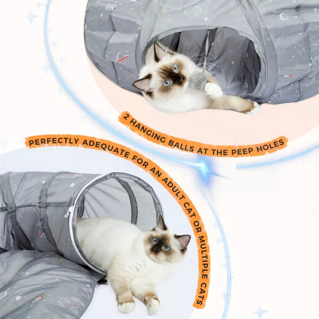 Collapsible Cat Tunnel Toy with Mat - Interactive Pet Play Tube for Cats and Dogs - Image 5