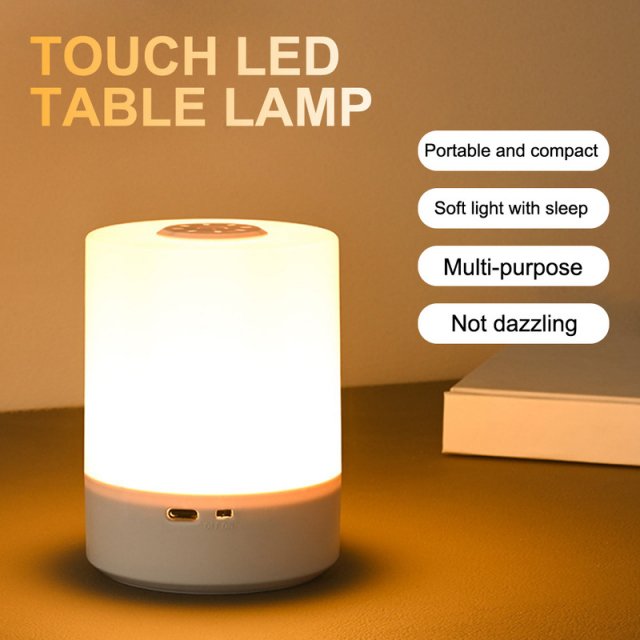 Rechargeable Touch Bedside Lamp with Dimmable LED Light - Image 3