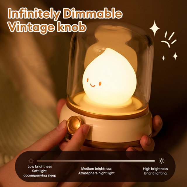 Vintage-Style USB Rechargeable LED Night Light with Stepless Dimming - Image 4