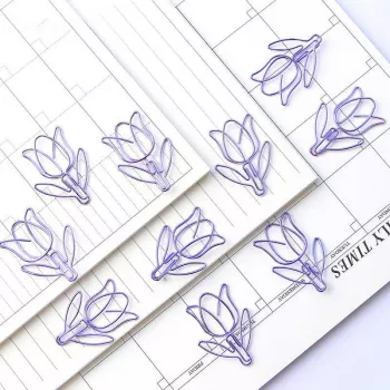 12Pcs Tulip Paper Clips - Decorative Planner and Bookmark Essentials
