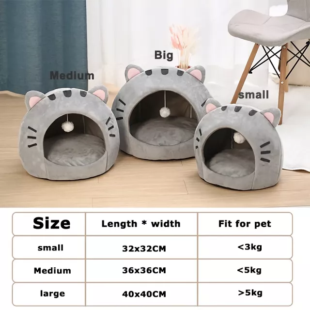 Cozy Cat Bed Cave – Soft and Warm Pet House for Cats and Small Dogs - Image 6