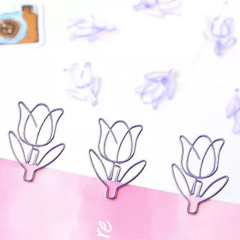 12Pcs Tulip Paper Clips - Decorative Planner and Bookmark Essentials
