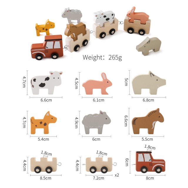 Wooden Animal Train Stacking Toy Set - Image 7