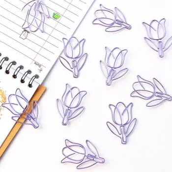 12Pcs Tulip Paper Clips - Decorative Planner and Bookmark Essentials
