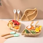 Infant Bamboo Wooden Dinnerware Set