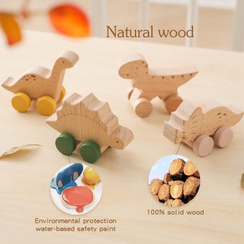 Wooden Dinosaur Car