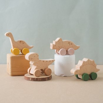 Wooden Dinosaur Car