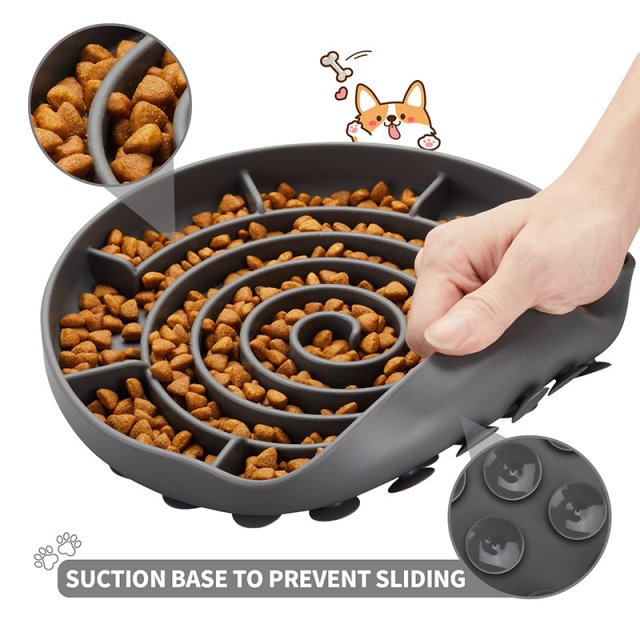 Durable Silicone Slow Feeder Dog Bowl with Suction Cups - Image 3