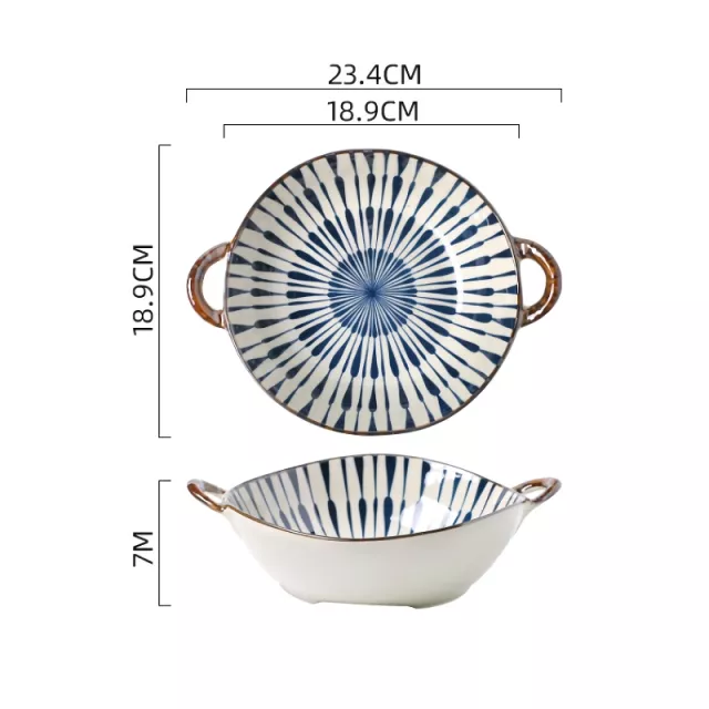 Ceramic Noodle and Soup Bowl with Handle - Image 7