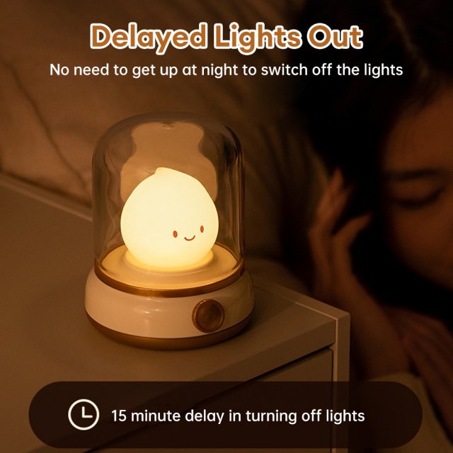 Vintage-Style USB Rechargeable LED Night Light with Stepless Dimming - Image 5