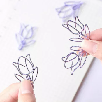 12Pcs Tulip Paper Clips - Decorative Planner and Bookmark Essentials