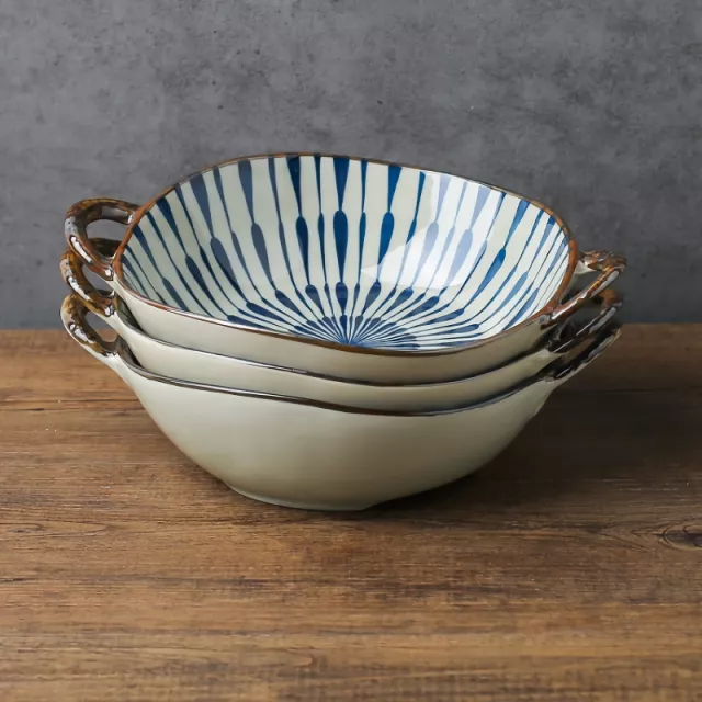 Ceramic Noodle and Soup Bowl with Handle - Image 4