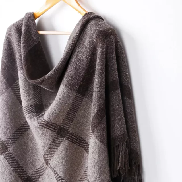 Luxury Wool Plaid Scarf Shawl - Image 6