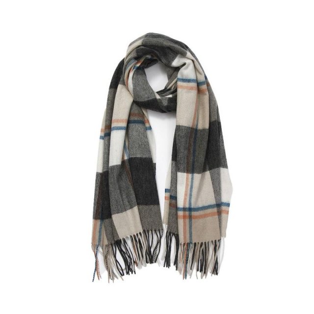 Elegant Plaid Cashmere Shawl - Long Warm Tassel Wrap - Image 7