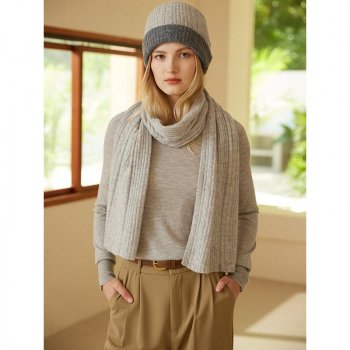 Women's 100% Cashmere Cable Knit Scarf