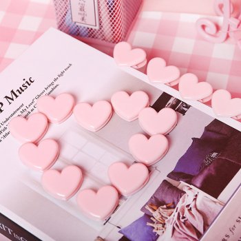 10pc Love Heart Paper Clip Set – Colorful Memo and Photo Clips