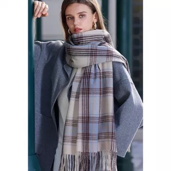 Imitation Cashmere Plaid Winter Scarf