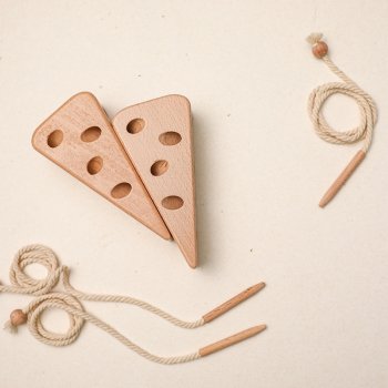Wooden Cheese Threading Game
