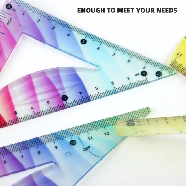 Colorful Shatterproof Flexible Ruler Set – 4 Pcs Bendable School Supplies - Image 3