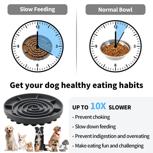 Durable Silicone Slow Feeder Dog Bowl with Suction Cups - Image 4