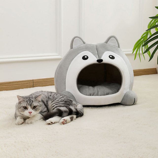 Cozy Plush Cat Bed & Lounger - Image 3