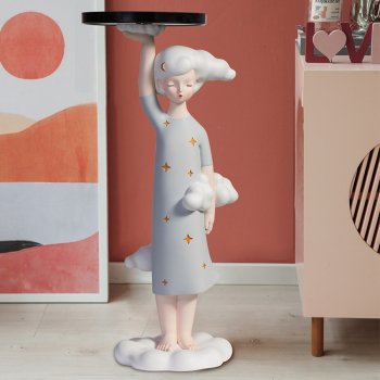 Nordic Creative Girl Tray Sculpture