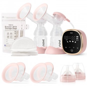 Alternative view of Double Electric Breast Pump with 4 Modes, 9 Levels, and 10 Storage Bags