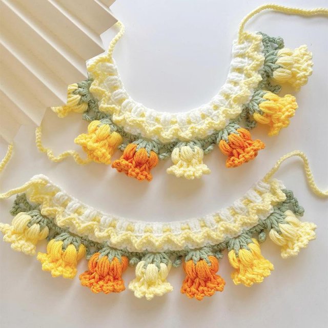 Cat Dog Knitted Collar