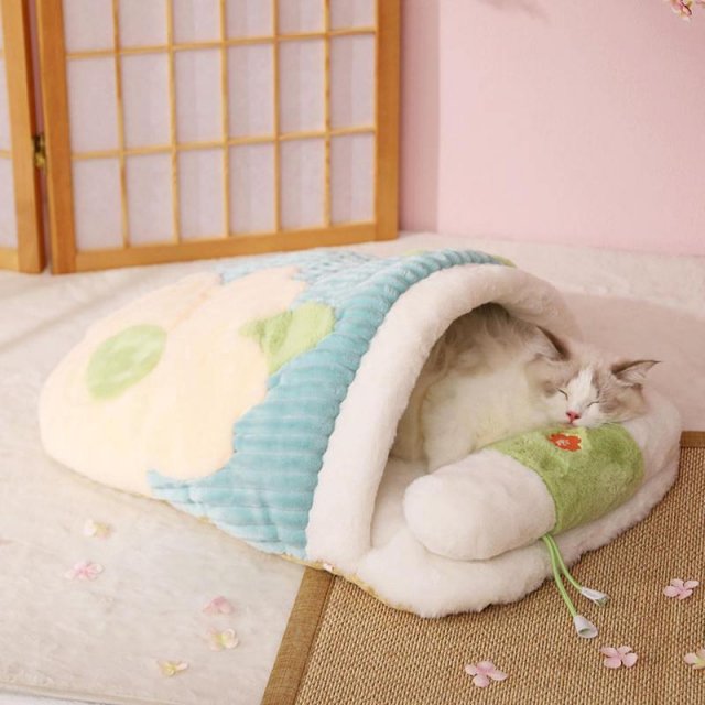 Super Warm Cat Bed with Removable Pillow