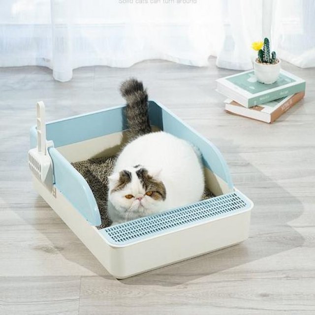 Semi-Closed Cat Litter Box