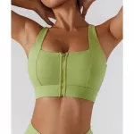 2-Piece Women’s Yoga Set: High-Waist Leggings & Front-Zipper Crop Top - Image 2