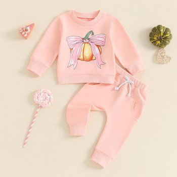 Adorable Toddler Girls Halloween Sweatshirt & Pants Set