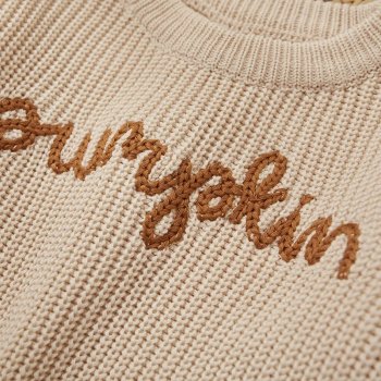 Halloween Pumpkin Embroidered Toddler Knit Sweater