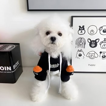 Adorable Teddy Bear Dog Hoodie with Funny Wings
