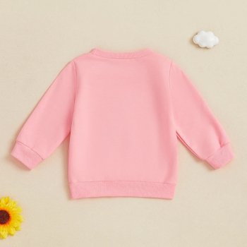 Kids Girls Long Sleeve Crew Neck Ghost Embroidery Pullover Hoodie for Halloween