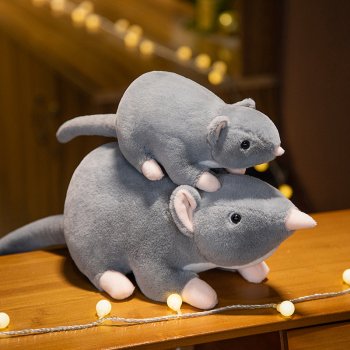 Adorable Grey Mouse Plush Toy