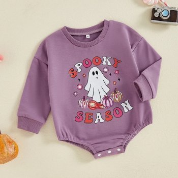 Long Sleeve Ghost Print Bodysuit for Newborns