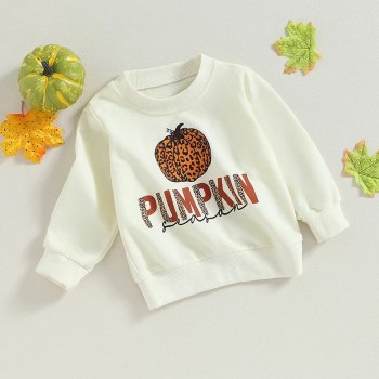 Halloween Pumpkin Print Long Sleeve Baby Sweatshirt