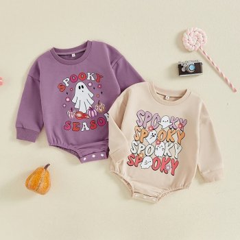 Long Sleeve Ghost Print Bodysuit for Newborns