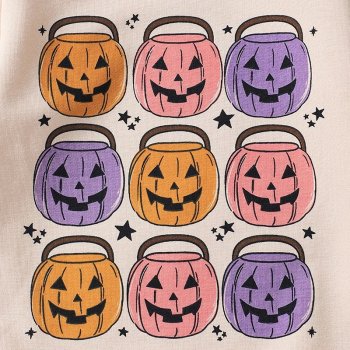 Pumpkin Basket Print Long Sleeve Jumpsuit