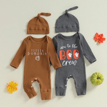 Pumpkin/Ghost Print Baby Halloween Romper