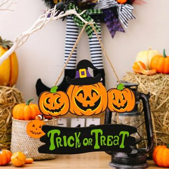 Halloween Hanging Wood Ornaments