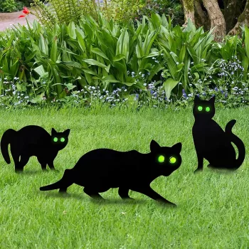 3-Piece Black Cat Halloween Yard Decoration Set